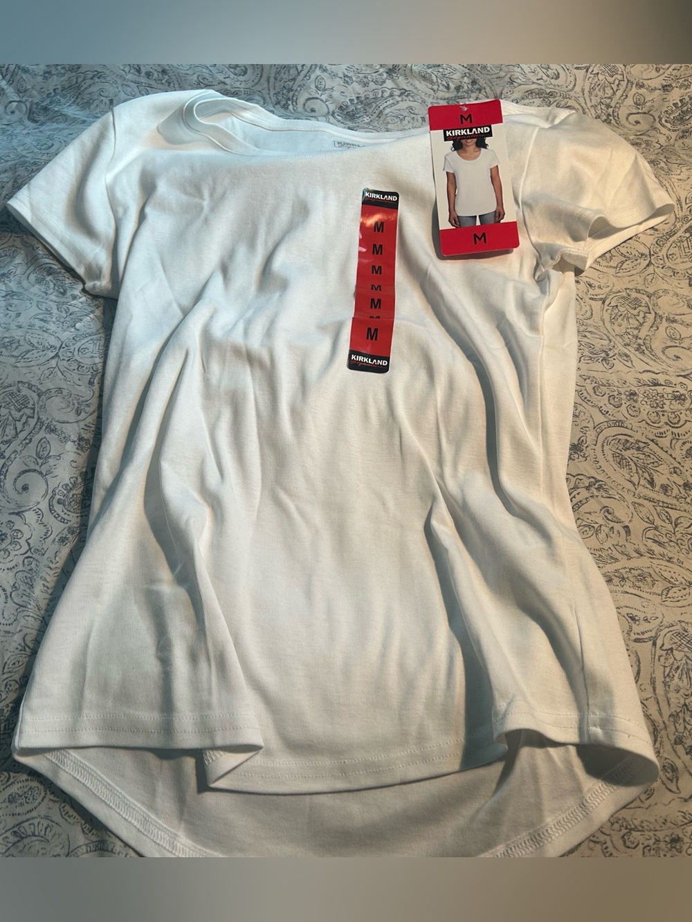 Kirkland Signature White Short Sleeve Crew Neck Tee - Women’s M